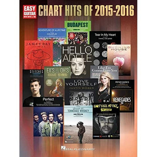 Chart Hits of 2015-2016: Easy Guitar with Notes & Tab