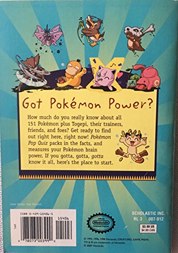 Pokemon: Pokemon Pop Quiz!: A Total Trivia and Test Your Knowledge Book: A Total Trivia And Test Your Knowledge Book! - 6714